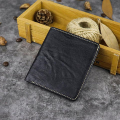 Vintage Leather Men's Bifold Small Wallet Front Pocket Wallet billfold Wallet For Men - imessengerbags