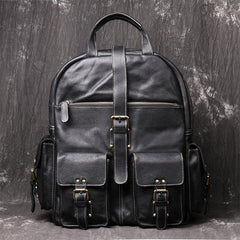 Cool Leather Mens 15inch Computer Bag Satchel Backpacks Travel Backpack Backpack for Men - imessengerbags
