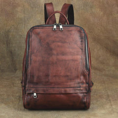 Vintage Leather Men's Backpack 13'' Laptop Backpack School Backpack For Men - imessengerbags
