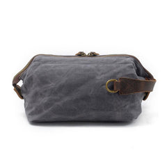 Cool Canvas Leather Mens Zipper Wristlet Bag Vintage Clutch Zipper Bag for Men