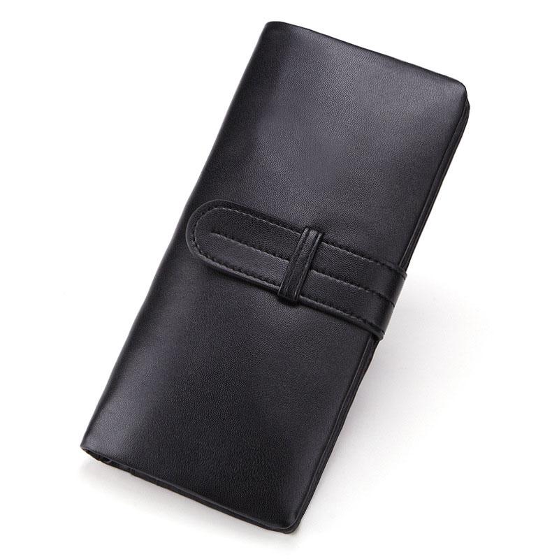 Cool Black Mens Leather Long Wallet Bifold Long Wallet for Men - imessengerbags