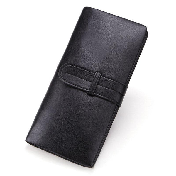 Cool Black Mens Leather Long Wallet Bifold Long Wallet for Men - imessengerbags