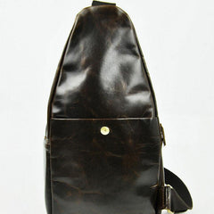 Vintage Leather Mens Sling Bag One Shoulder Backpack Chest Bag Sling Backpack for men - imessengerbags