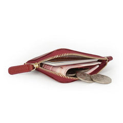 Leather Mens Zipper Small Wallet Wristlet Wallet Clutch Wallet Small Wallet for Men - imessengerbags