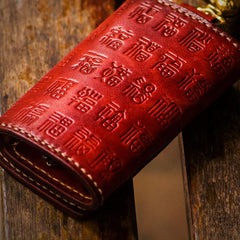 Handmade Leather Tooled Mens Cool Car Key Wallet Car Key Holder Car KeyChain for Men - imessengerbags
