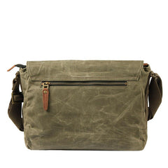 Fashion Waxed Canvas Leather Mens Army Green Side Bags Messenger Bags Khaki Casual Canvas Courier Bag for Men