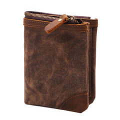 Mens Canvas Small Wallet for men Bifold Cool Men billfold Small Wallet - imessengerbags