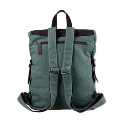 Lake Green Canvas Mens Large 14'' Laptop Rucksack Backpack College Backpack Travel Backpack for Men