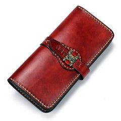 Handmade Leather Mens Clutch Cool Leather Wallet Long Phone Wallets for Men - imessengerbags