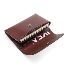 Leather Mens Front Pocket Wallet Small Wallet Card Wallet Change Wallets for Men - imessengerbags