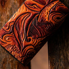 Handmade Leather Biker Mens Cool Car Key Wallet Coin Wallet Pouch Car KeyChain for Men - imessengerbags