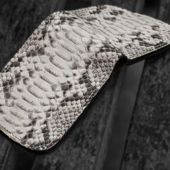 Handmade Leather Boa Skin Tooled Mens billfold Wallet Cool Slim Wallet Biker Wallet for Men - imessengerbags