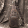Cool Black Mens Leather Sling Bag Sling Backpack Chest Bag Sling Shoulder Bag For Men