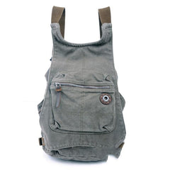Canvas Dark Blue Mens Hiking Backpack School Backpack Green College Backpack For Men - imessengerbags