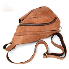 Cool Camel Black Leather Chest Bags Sling Bag Sling Crossbody Bag For Men