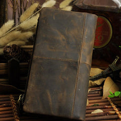 Cool Leather Mens Long Wallet Vintage Leather Long Wallet for Men - imessengerbags