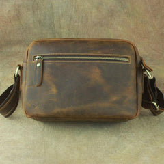 COOL Vintage Brown LEATHER MENS Small Side Bag Messenger Bag for Men - imessengerbags