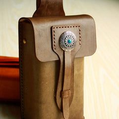Handmade Cool Leather Cell Phone Holsters Belt Pouch Mens Waist Bag for Men