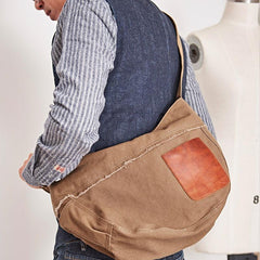 Mens Canvas Cool Side Bag Messenger Bag Canvas Saddle Shoulder Bag for Men - imessengerbags
