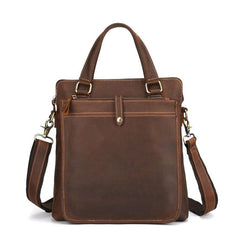 Vintage Leather Mens Briefcase Handbags 10inch Shoulder Bag Business Bag For Men