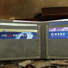 Handmade Leather Mens Cool Slim Leather Wallet Men billfold Wallets Bifold for Men - imessengerbags