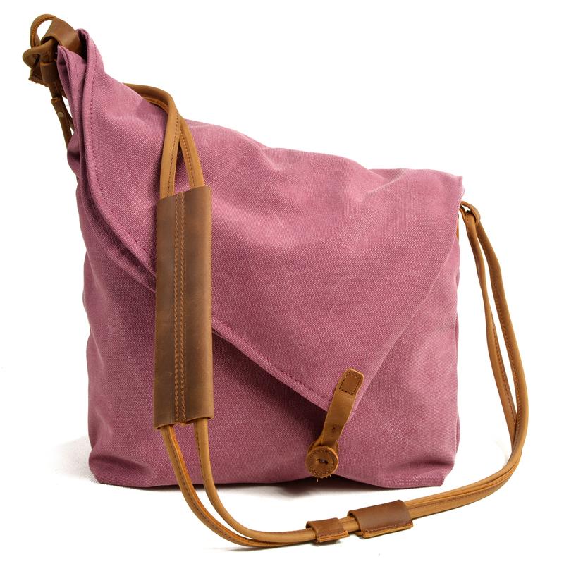 Cute Canvas Womens Mens Pink Side Bag Shoulder Bag Blue Messenger Bag For Men - imessengerbags