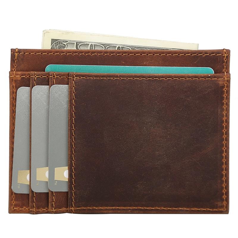 RFID Mens Leather Card Wallet Card Holder Front Pocket Wallet For Men - imessengerbags