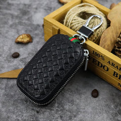 Embossed Brown Leather Men's Key Wallet Key Case Car Car Key Holder For Men - imessengerbags