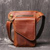 Brown MENS LEATHER FANNY PACK FOR MEN Coffee Drop Leg Bag BUMBAG WAIST BAGS