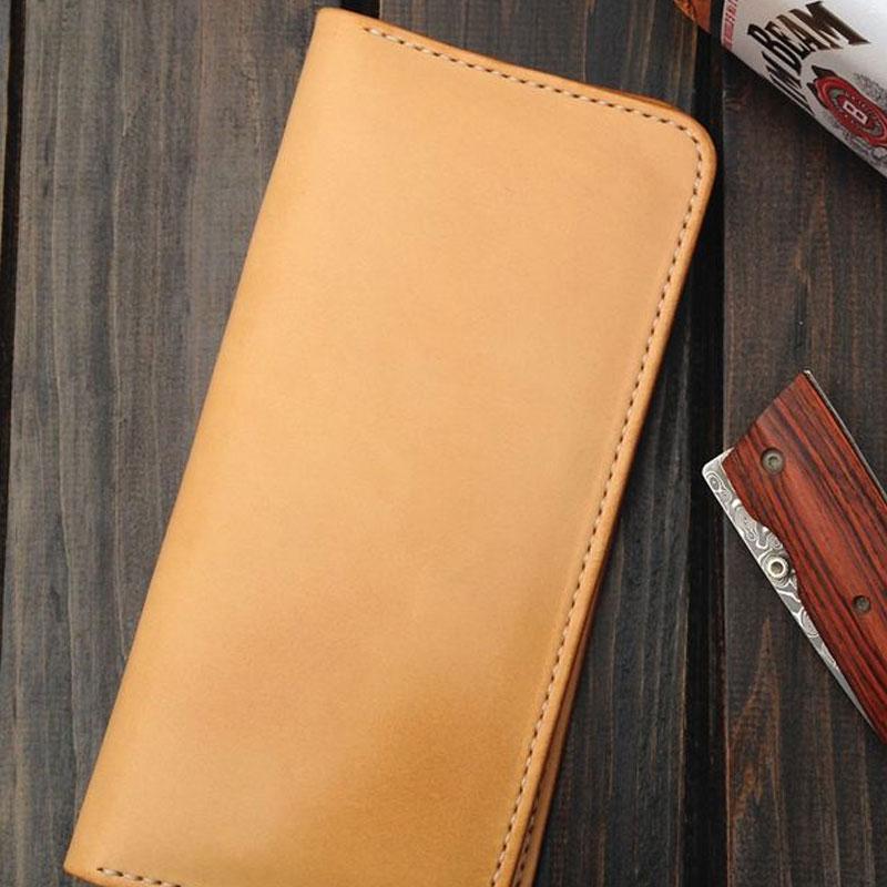 Handmade Leather Wallet Mens Clutch Wallet Cool Wallet Long Wallets for Men - imessengerbags