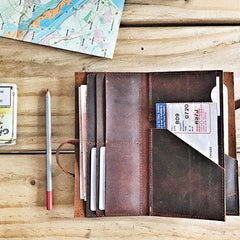 Cool Leather Mens Bifold Long Travel Wallet Leather Long Passport Wallet for Men - imessengerbags