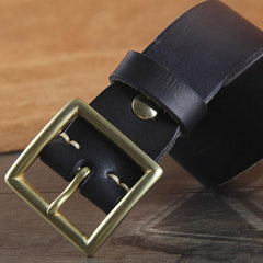 Genuine Leather Punk Rock Biker Trucker Mens Belt Men Black Coffee Belt for Men