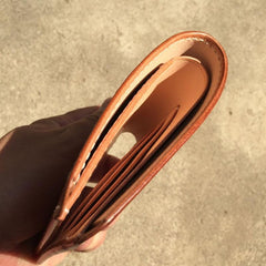 Handmade Leather Mens Cool billfold Leather Wallet Men Small Wallets Bifold for Men - imessengerbags