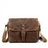 Cool Waxed Canvas Leather Mens Casual Waterproof Messenger Bag Camera Bag Side Bag For Men