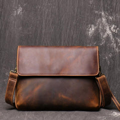 Vintage Black LEATHER MENS Ipad Courier Bag SIDE BAG Casual Brown MESSENGER BAG FOR MEN