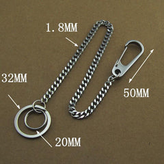 304 Solid Stainless Steel 15inch Wallet Chain Cool Punk Rock Biker Trucker Wallet Chain Trucker Wallet Chain for Men - imessengerbags