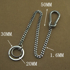 304 Solid Stainless Steel 15inch Wallet Chain Cool Punk Rock Biker Trucker Wallet Chain Trucker Wallet Chain for Men - imessengerbags