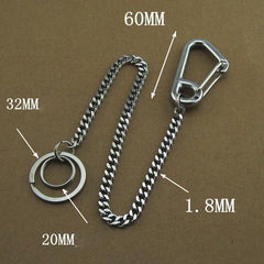 304 Solid Stainless Steel 15inch Wallet Chain Cool Punk Rock Biker Trucker Wallet Chain Trucker Wallet Chain for Men - imessengerbags