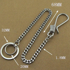 304 Solid Stainless Steel 15inch Wallet Chain Cool Punk Rock Biker Trucker Wallet Chain Trucker Wallet Chain for Men - imessengerbags