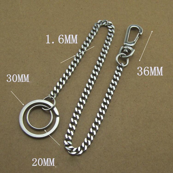 304 Solid Stainless Steel 15inch Wallet Chain Cool Punk Rock Biker Trucker Wallet Chain Trucker Wallet Chain for Men