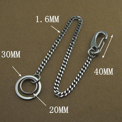 304 Solid Stainless Steel 15inch Wallet Chain Cool Punk Rock Biker Trucker Wallet Chain Trucker Wallet Chain for Men - imessengerbags