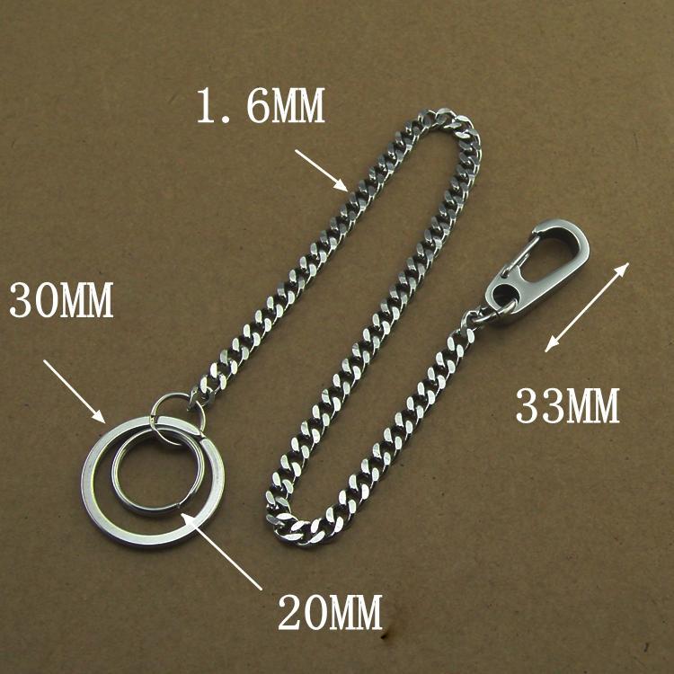 304 Solid Stainless Steel 15inch Wallet Chain Cool Punk Rock Biker Trucker Wallet Chain Trucker Wallet Chain for Men