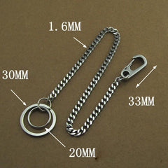 304 Solid Stainless Steel 15inch Wallet Chain Cool Punk Rock Biker Trucker Wallet Chain Trucker Wallet Chain for Men - imessengerbags