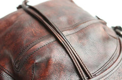Coffee Leather Mens Backpack Travel Backpack Laptop Backpacks for men