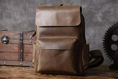 Genuine Leather Mens Cool Backpack Sling Bag Large Travel Bag Hiking Bag for men