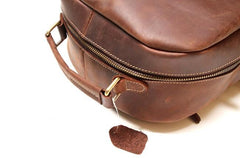 Vintage Coffee Mens Leather Backpack Travel Backpacks Laptop Backpack for men - imessengerbags