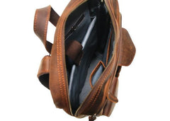 Cool Brown Leather Mens Backpack Travel Backpacks Laptop Backpack for men - imessengerbags
