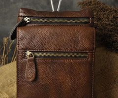 Mens Leather Small Side Bag COURIER BAG Waist Pouch Holster Belt Case Belt Pouch for Men