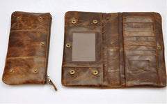 Cool Leather Mens Long Wallet Vintage Leather Long Wallet for Men - imessengerbags