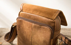 Small Cool Leather Mens Messenger Bags Shoulder Bags for Men